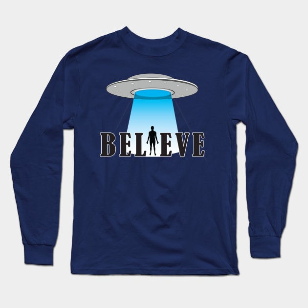 Alien Abduction Long Sleeve T-Shirt by Brightfeather